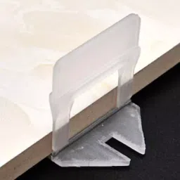 FLAMINGO ENTERPRISE Tile Leveling Spacer Clips with Post Level 360° Readability Non-Magnetic White 100 Accuracy 4 cm Length 2 mm Thickness (Pack of 150) image 3