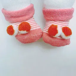 BAESD Kids Stripe Patterned Soft Cotton Pompom Socks-43
