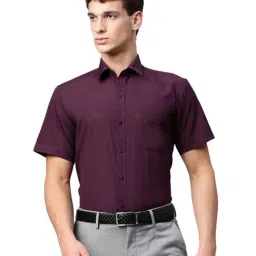 English Navy Wine Short Sleeves Shirt-image-93