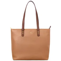 Eske Vesta Tan Solid Medium Shoulder Handbag-image-73