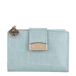 Lino Perros Blue Textured Bi-Fold Wallet for Women-87