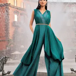 W Green Printed Jumpsuit-image-95