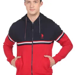 U.S. Polo Assn. Multi Cotton Regular Fit Colour Block Hooded Sweatshirt-picture-12
