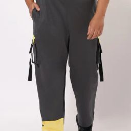 Bewakoof Stone Grey Relaxed Fit Plus Size Trackpants-image-26