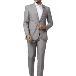 Park Avenue Grey Super Slim Fit Two Piece Suit-image-54