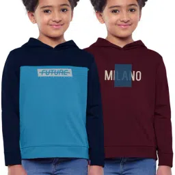 HELLCAT Blue & Maroon Color Block Full Sleeves Sweatshirt(Pack Of 2)-image-86