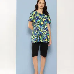 Aarika Green Nylon Printed Short Sleeves Swimsuit With Goggles-image-36