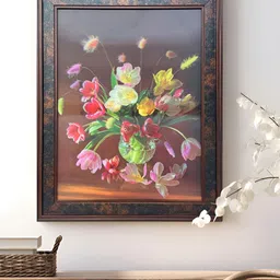 Art Street Red & Green 1 Piece Wood Floral and Botanical Wall Paintings-image-61