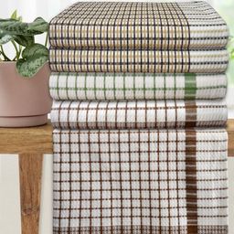 Athom Living Brown & Green 5 Pcs Printed Cotton 210 GSM Bath Towel-image-87