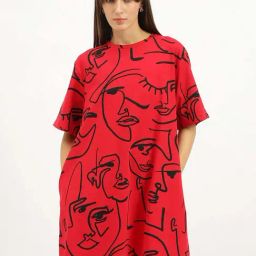 United Colors Of Benetton Red Regular Fit Printed Dress-image-60