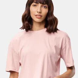 The Souled Store Supima Cotton Oversized Cropped T-shirt-image-0