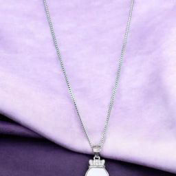 Taraash 925 Sterling Silver Combo Of Pink Mother Of Pearl Crown Shaped Pendant With Chain For Women-16