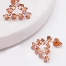 GIVA 925 Silver Rose Gold Blooming Flower Stud Earrings for Women & Girls-picture-43
