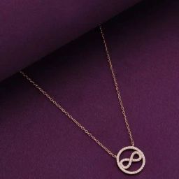 Kai Jewel Sterling Silver Rose Gold Pave Diamond Infinity Necklace-image-74