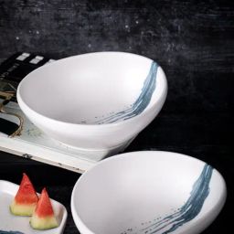 Stehlen White Melamine Medium Oval Round Bowl - Set of 2-image-65