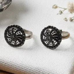 Teejh Naaz Silver Oxidized Toe Ring for Women-image-33