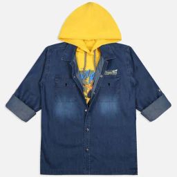 Cavio Boys Yellow & Blue Solid Full Sleeves Clothing Sets-image-6