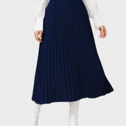 BUYNEWTREND Navy A-Line Skirt-picture-17