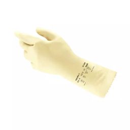 Ansell AlphaTec 87-600 Chemical Resistant Gloves Pinked Cuff Natural Rubber Latex and Neoprene Blend Natural Size 9 (Pack of 144 Pair)-image-8
