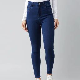 DOLCE CRUDO Navy Skinny Fit Jeans-image-35
