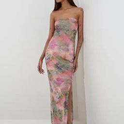 Nuon by Westside Multicolour Animal Design Mesh Bodycon Dress-0