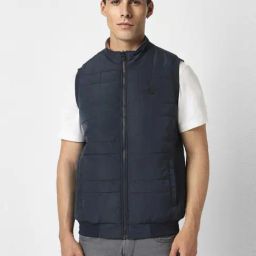 Van Heusen Pink & Navy Cotton Regular Fit Reversible Jacket-image-86