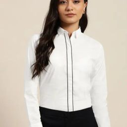 Hancock White Cotton Slim Fit Shirt-image-82