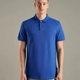 Tommy Hilfiger Ultra Blue Regular Fit Cotton Polo T-Shirt-picture-14
