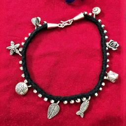 Arte Jewels 925 Sterling Silver Charms Thread Payal For Women-image-61
