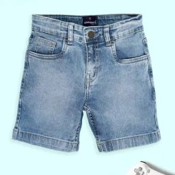 Kiddopanti Boys Blue Denim Regular Fit Shorts-image-11