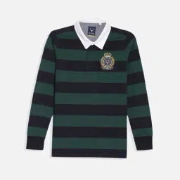 Allen Solly Kids Green Striped Regular Fit Polo T-Shirt-image-38