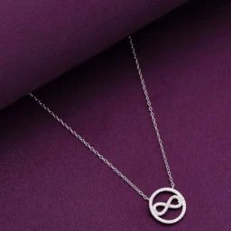 Kai Jewel Sterling Silver Pave Diamond Infinity Necklace-picture-32