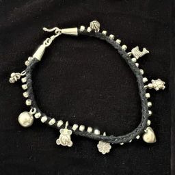 Arte Jewels 925 Sterling Silver Charms Thread Payal For Women-image-25
