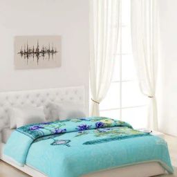 Monte Carlo Blue Polyester 900 GSM Double Bed Winter Blanket-image-5