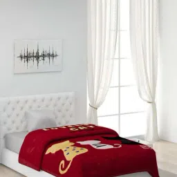 Monte Carlo Red Polyester 600 GSM Single Bed Winter Blanket-picture-25