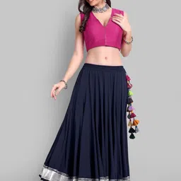 Mera Rang Self Designed Pure Cotton Straight Long Skirt-image-97