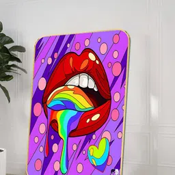 SAF Purple & Red Wood Rainbow Lips Pop Wall Art-image-22