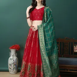LADY SHOPI Ready to Wear Lehenga & Unstitched Blouse With Dupatta-picture-35