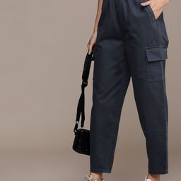 The Roadster Lifestyle Co. Women Pure Cotton Cargos Trousers-image-11