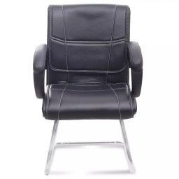 Ergonomica Black Leatherette Office Visitor Chair-image-97