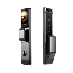 GOLENS Digital Door Lock with Fingerprint Camera Biometric Black Grey, X12-3