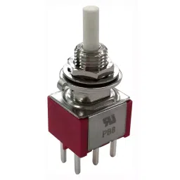 MULTICOMP PRO Standard Pushbutton Switches PB SW, DPDT, 6A, 125VAC/28VDC, PANEL, TH, MP-PB8-BA00A2QE-3.-35