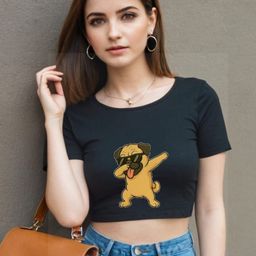 DressBerry Women Printed Extended Sleeves Raw Edge T-shirt-image-97