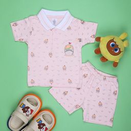 V-Mart Boys Printed Polo Collar T-shirt With Shorts-picture-45