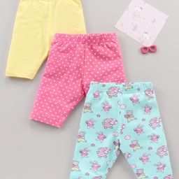 Babyhug Three Fourth Leggings Printed Pack of 3 -Multicolour-image-58