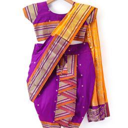 Bhartiya Paridhan Silk Mastani Saree with Half Sleeves Blouse - Magenta-image-71