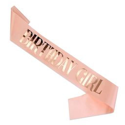 Wobbox Happy Birthday Sash Birthday Girl Sash Birthday Decoration Items Peach -Pack Of 1-image-86