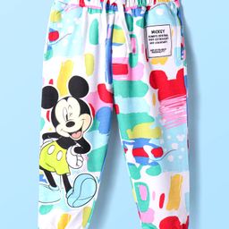 Babyhug Disney Terry Knit Full Length Lounge Pant With Mickey Mouse Graphics - Light Blue-image-87