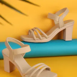 DressBerry Striped Block Sandals-53