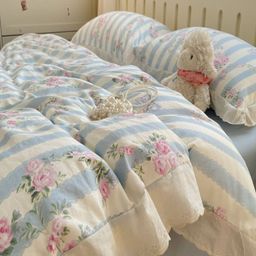 JC HOME Blue Polycotton Single Regular Bedding Set-52